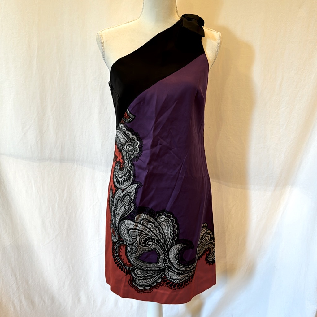 Trina Turk Lace Bohemian One-Shoulder Dress-Size 6